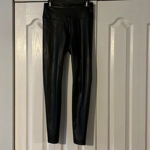 White House Black Market Faux leather runway leggings size 6